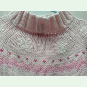 Worthington Pink Snowflakes Fair Isle Sweater 2T